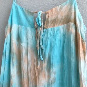 Storia Tie Dye Ruffle Tier Midi Tank Dress